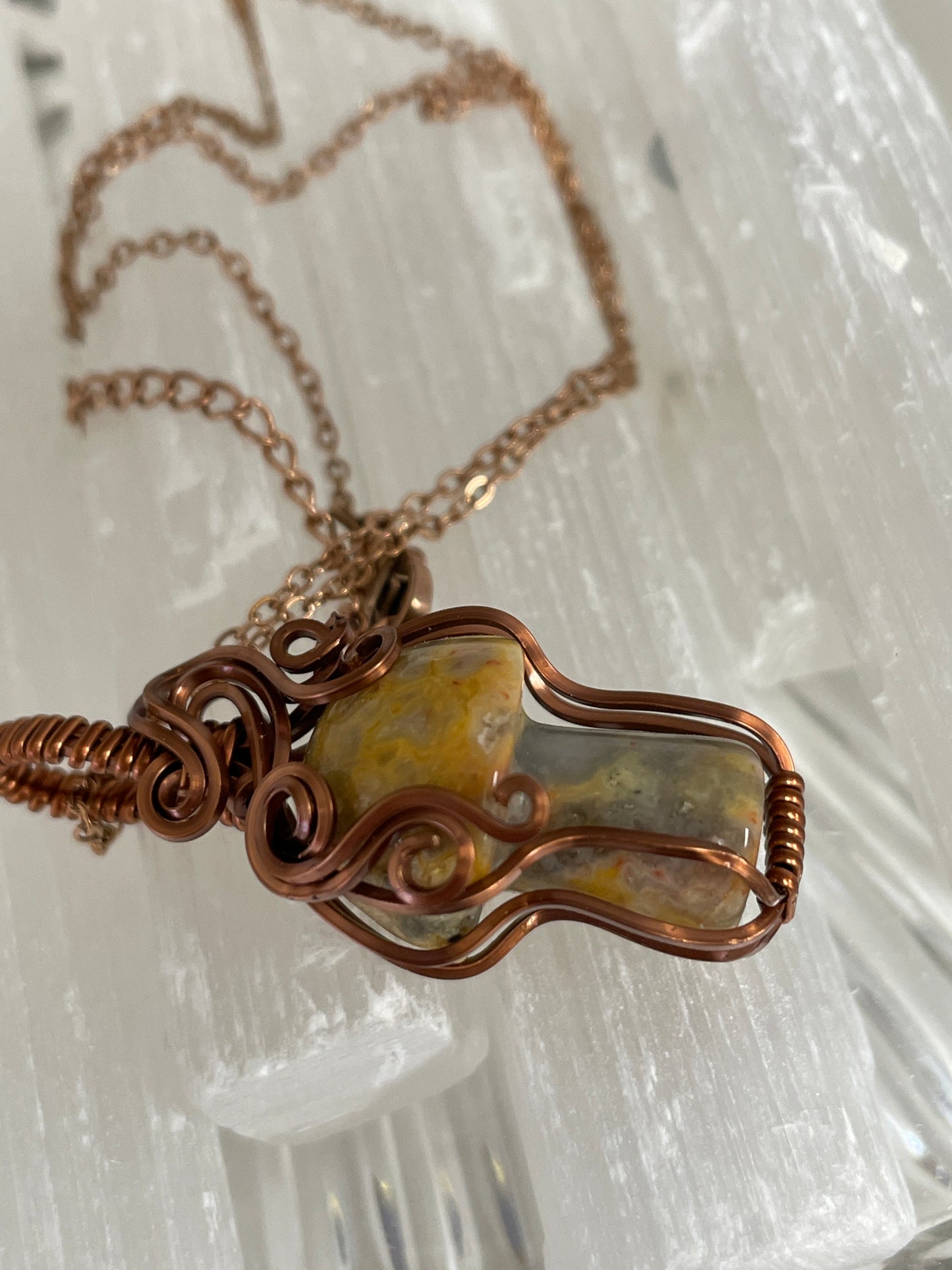 Mushroom Wire Wrapped Necklace