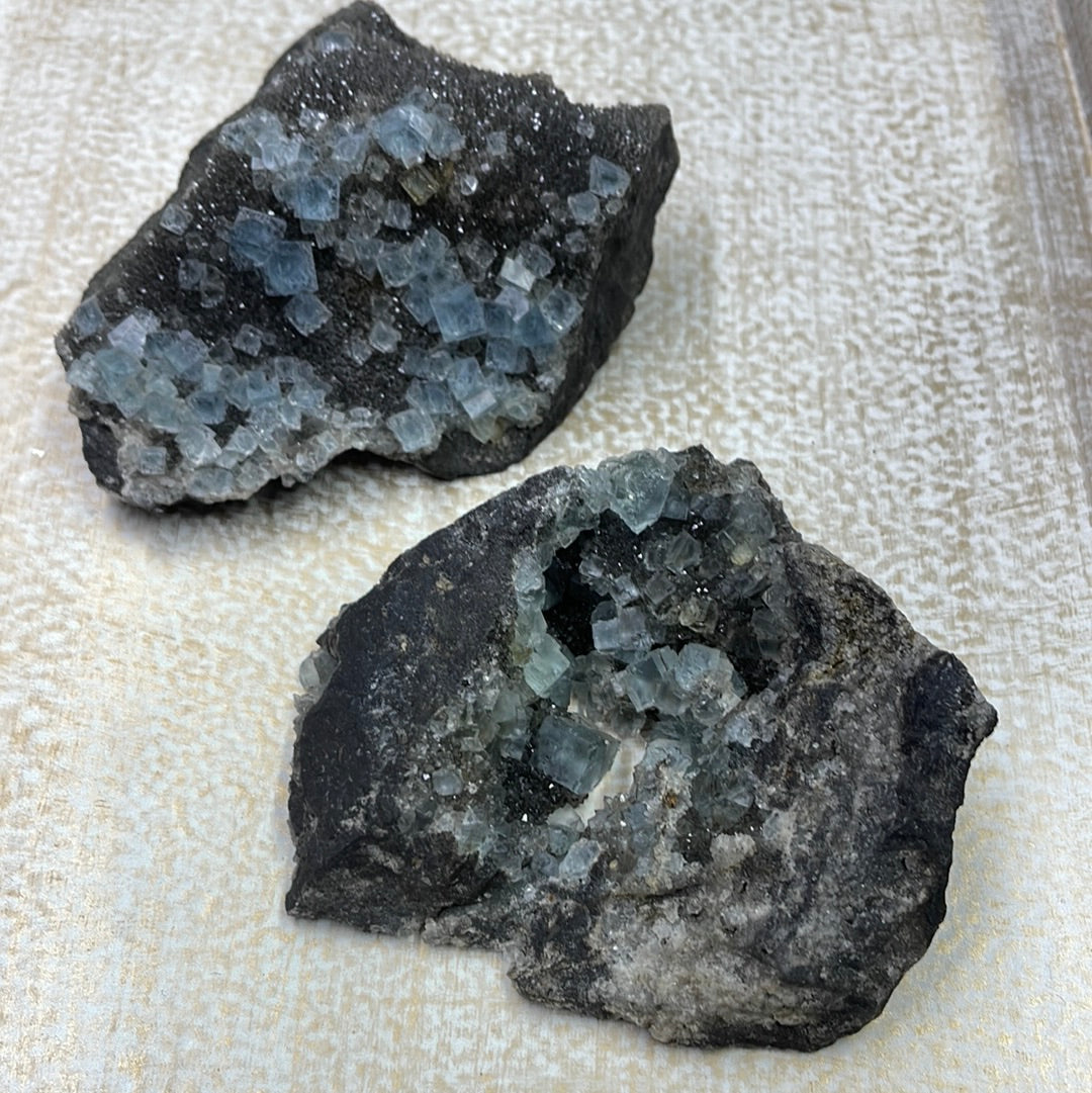 Blue Cube Fluorite Cluster