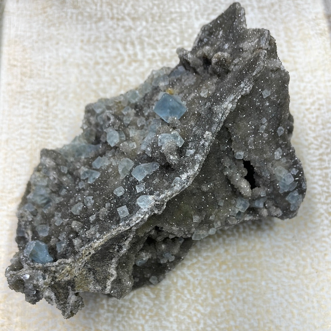 Blue Cube Fluorite Cluster