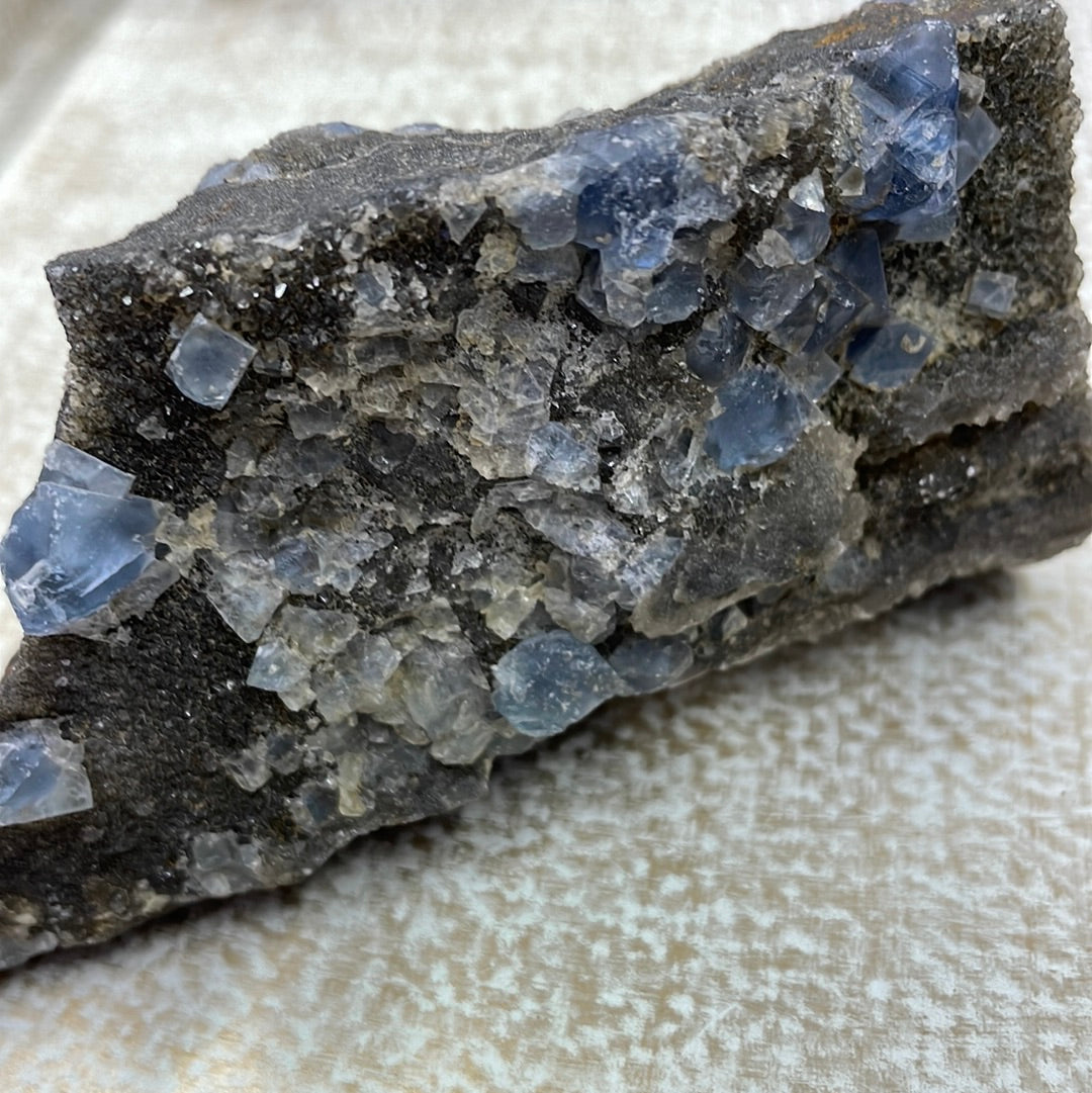 Blue Cube Fluorite Cluster