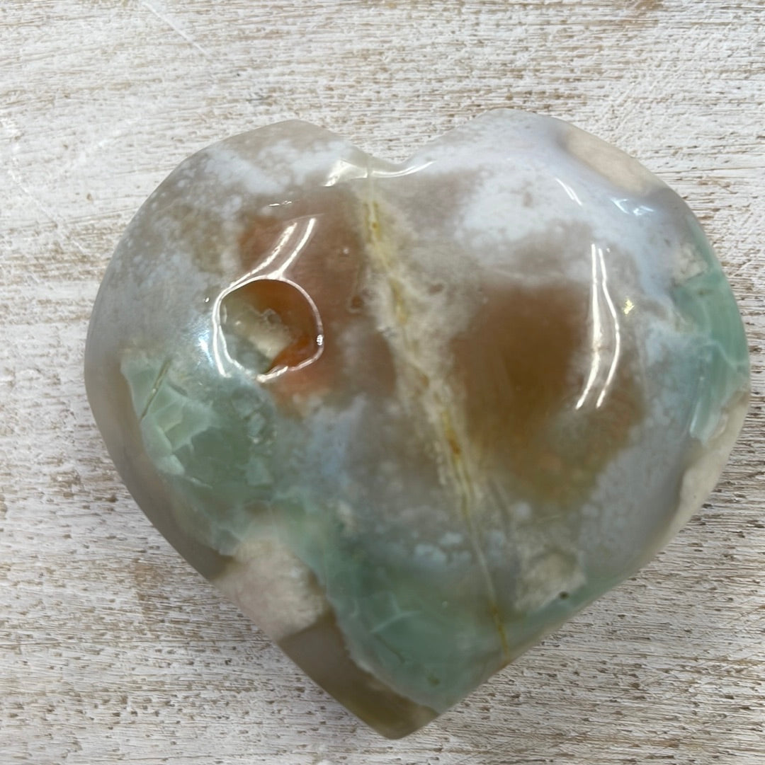 Flower Agate Heart