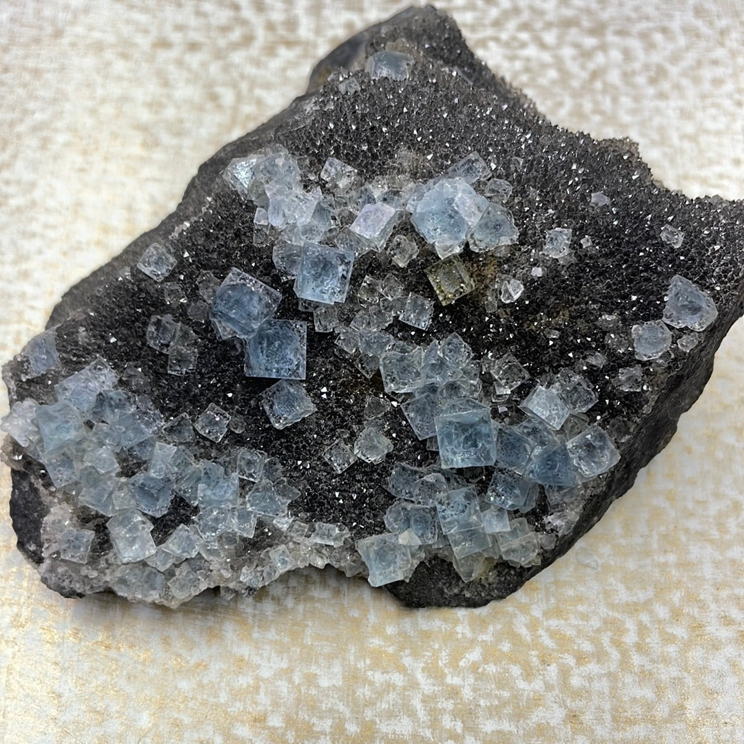 Blue Cube Fluorite Cluster