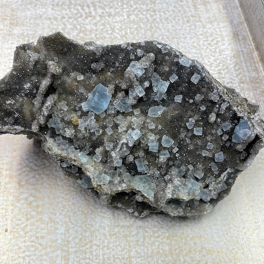 Blue Cube Fluorite Cluster