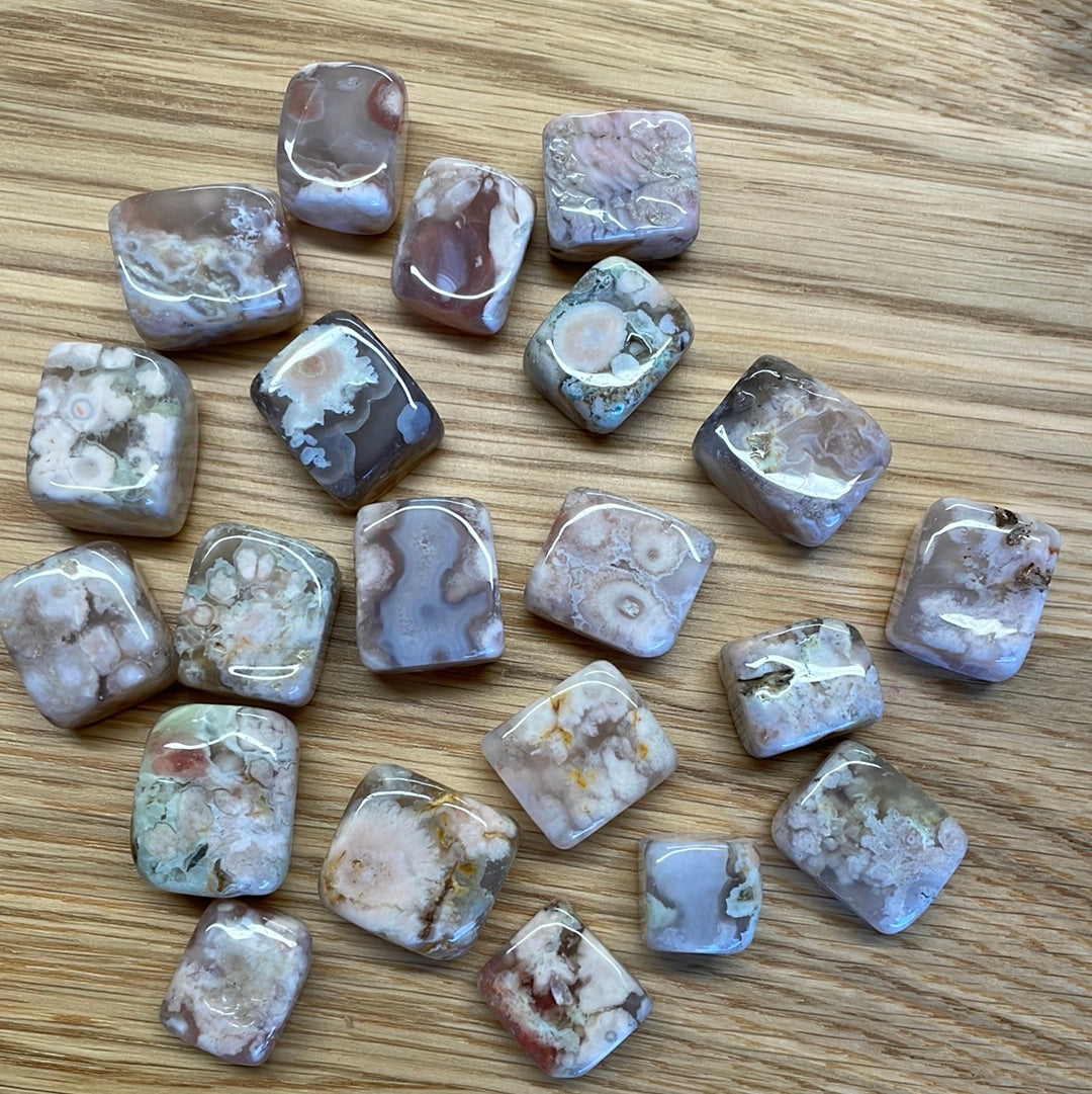 Flower Agate Cubes