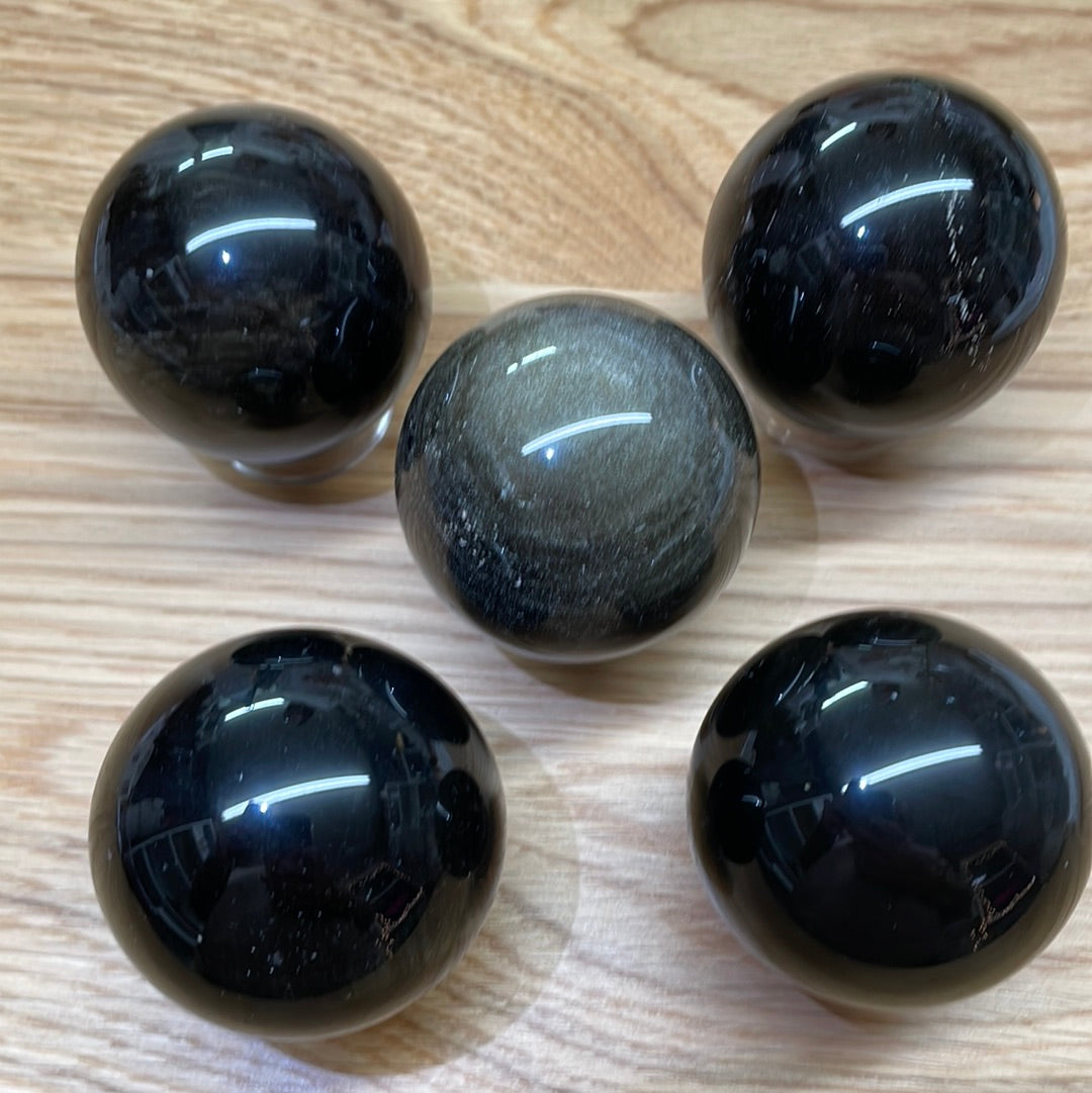Obsidian Sphere- Gold Sheen