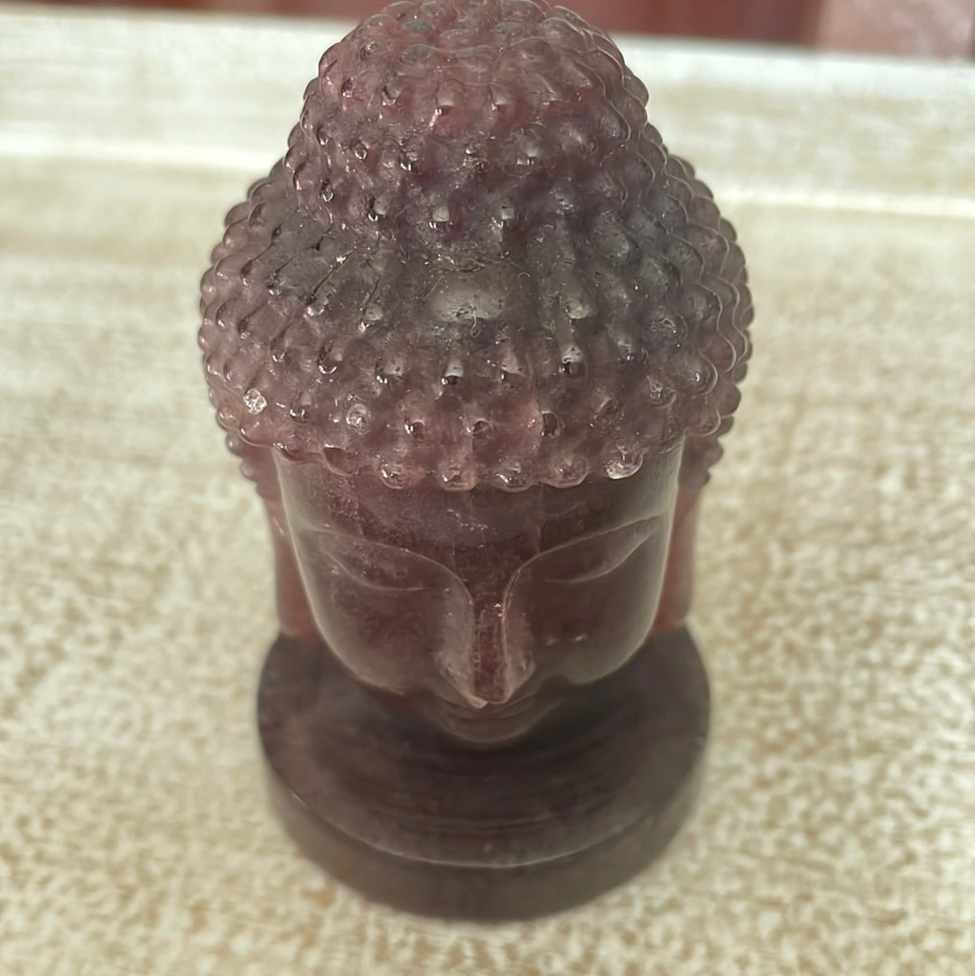 Strawberry Quartz Buddha Head