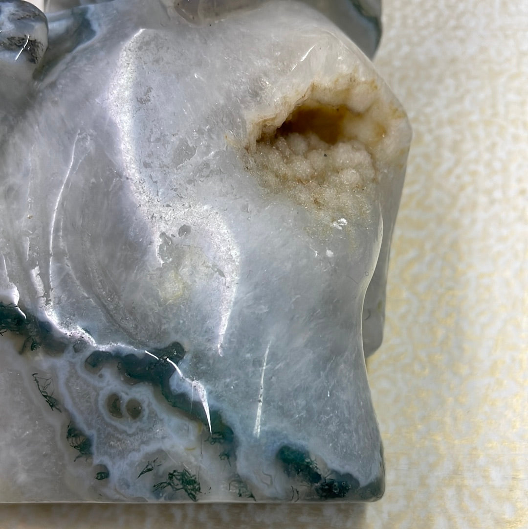 Moss Agate Dolphin