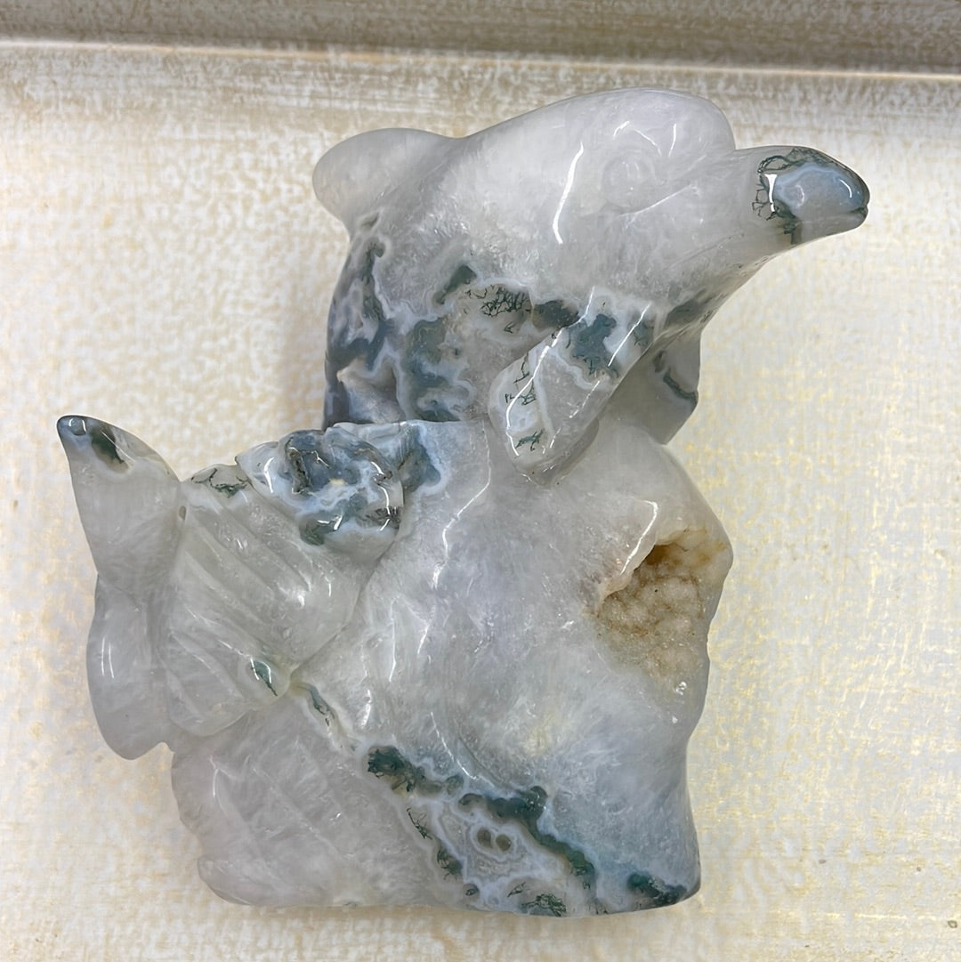 Moss Agate Dolphin
