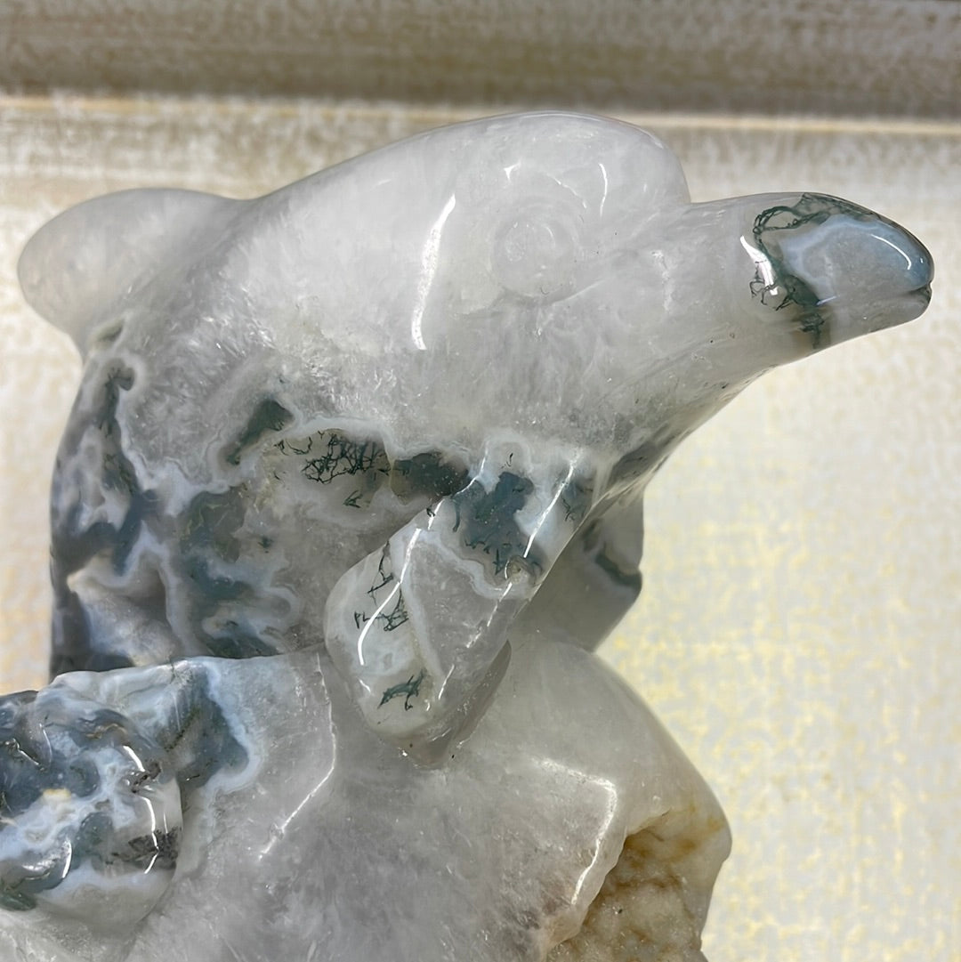 Moss Agate Dolphin