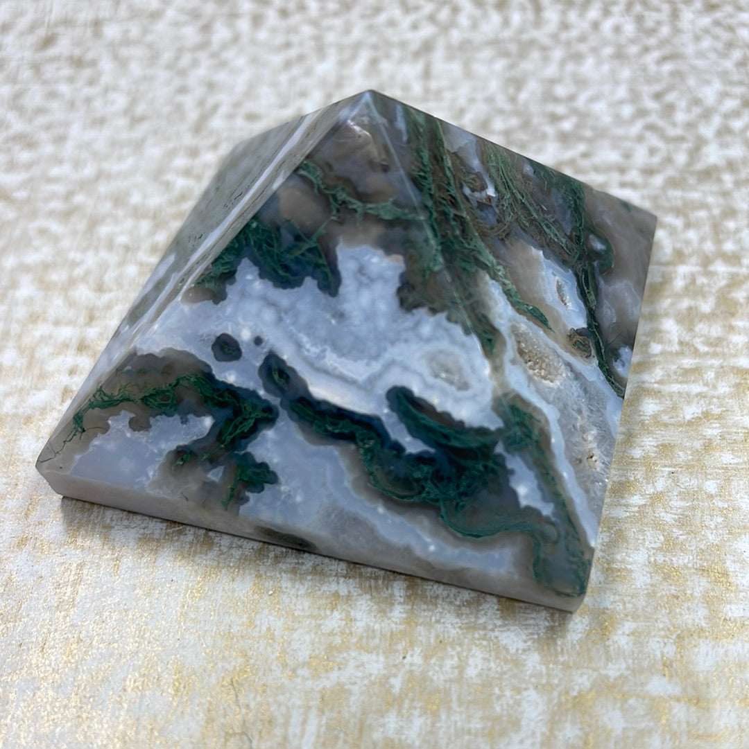 Moss Agate Pyramid
