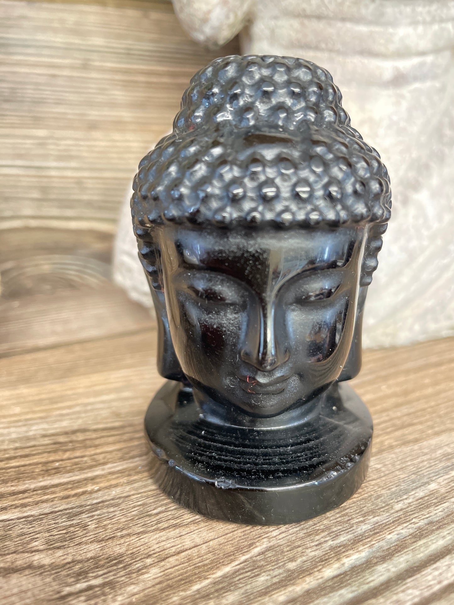 Obsidian Buddha Head
