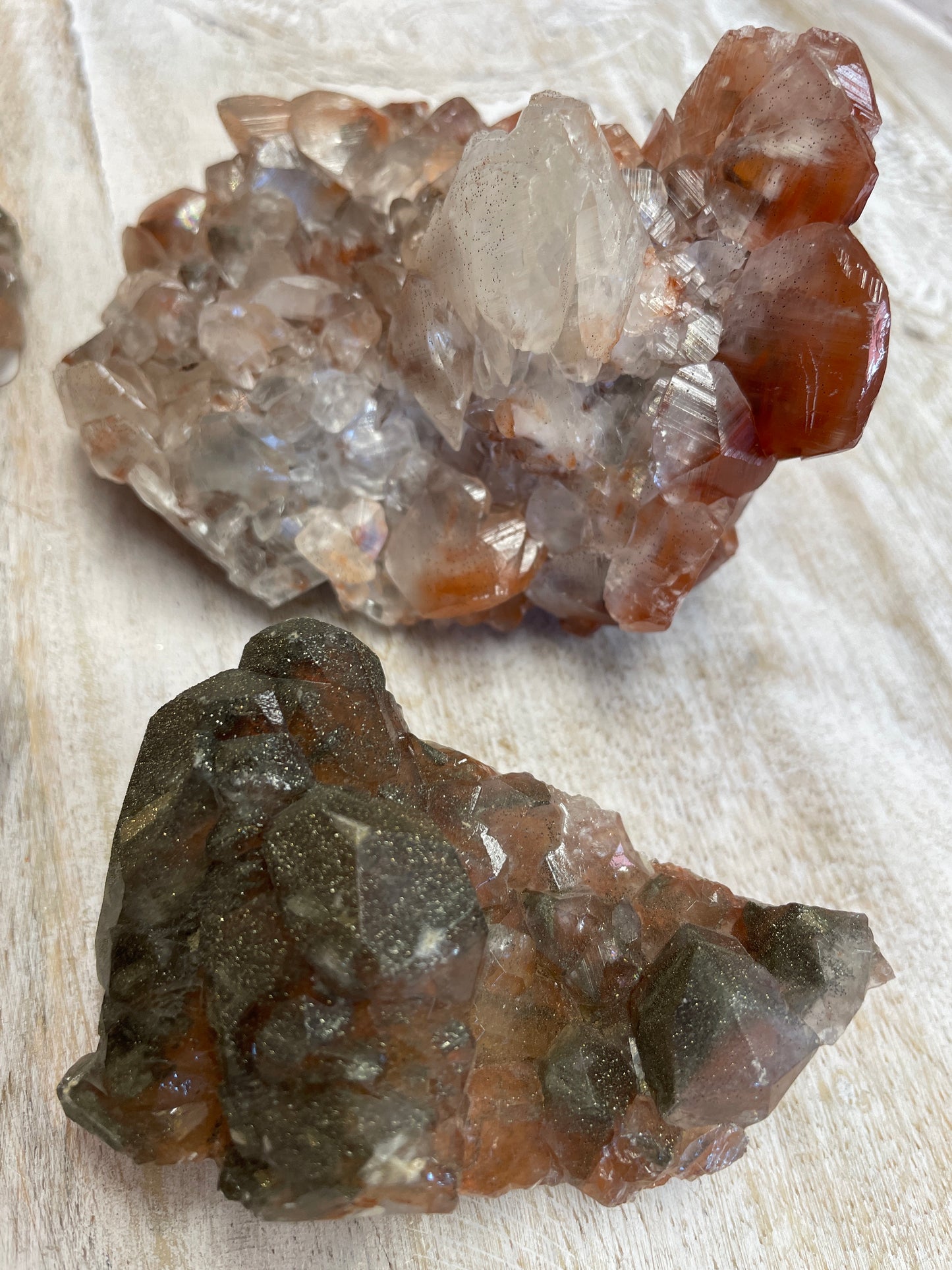 Red Benz Calcite with Chalcopyrite