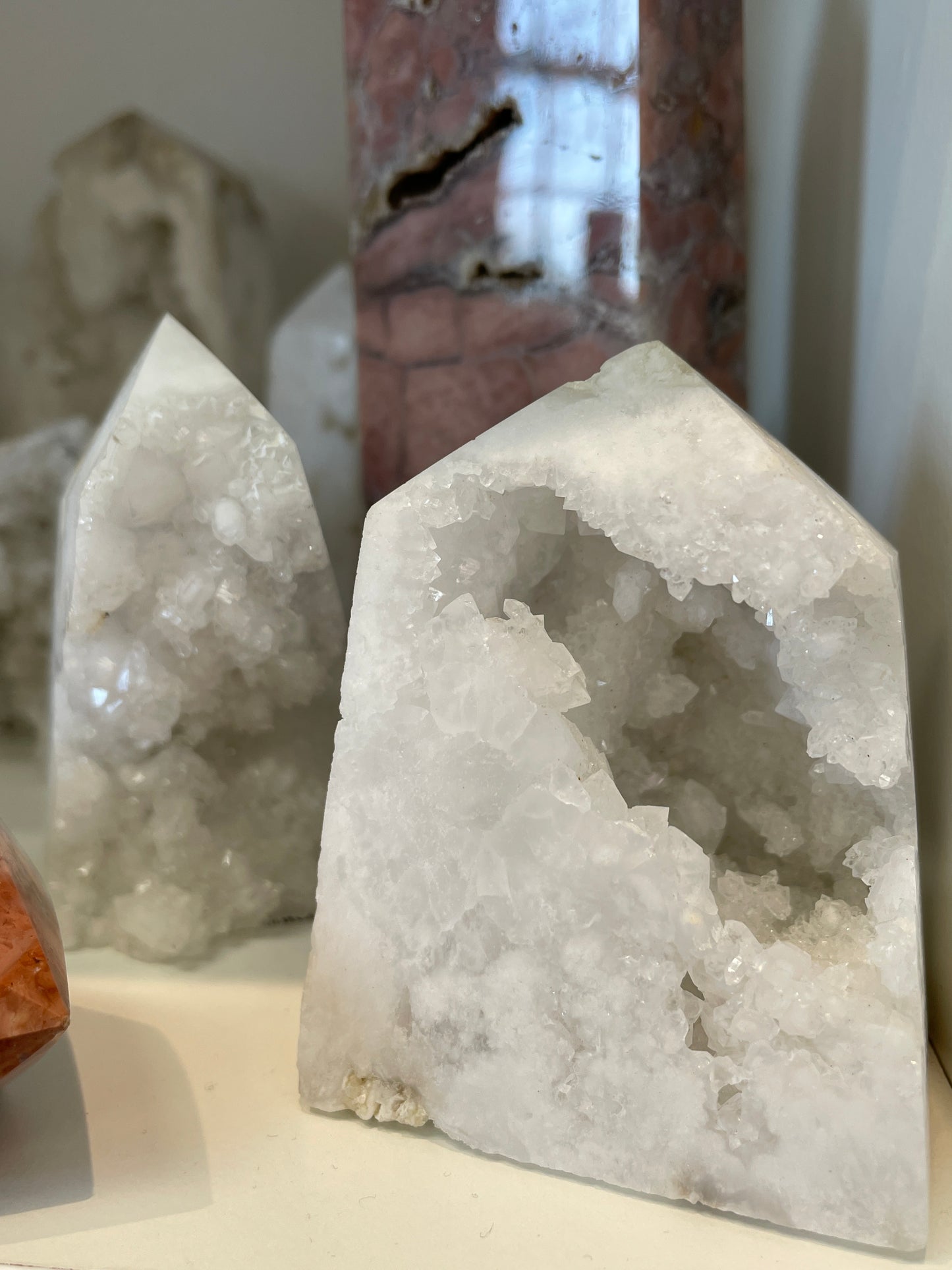 Druzy Quartz Geode Tower