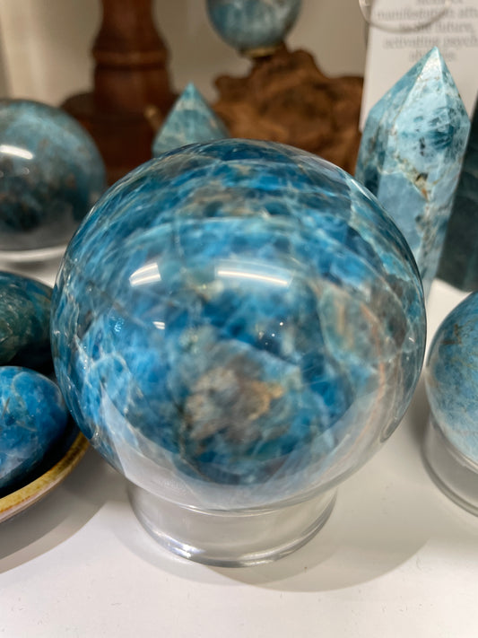 Blue Apatite Sphere