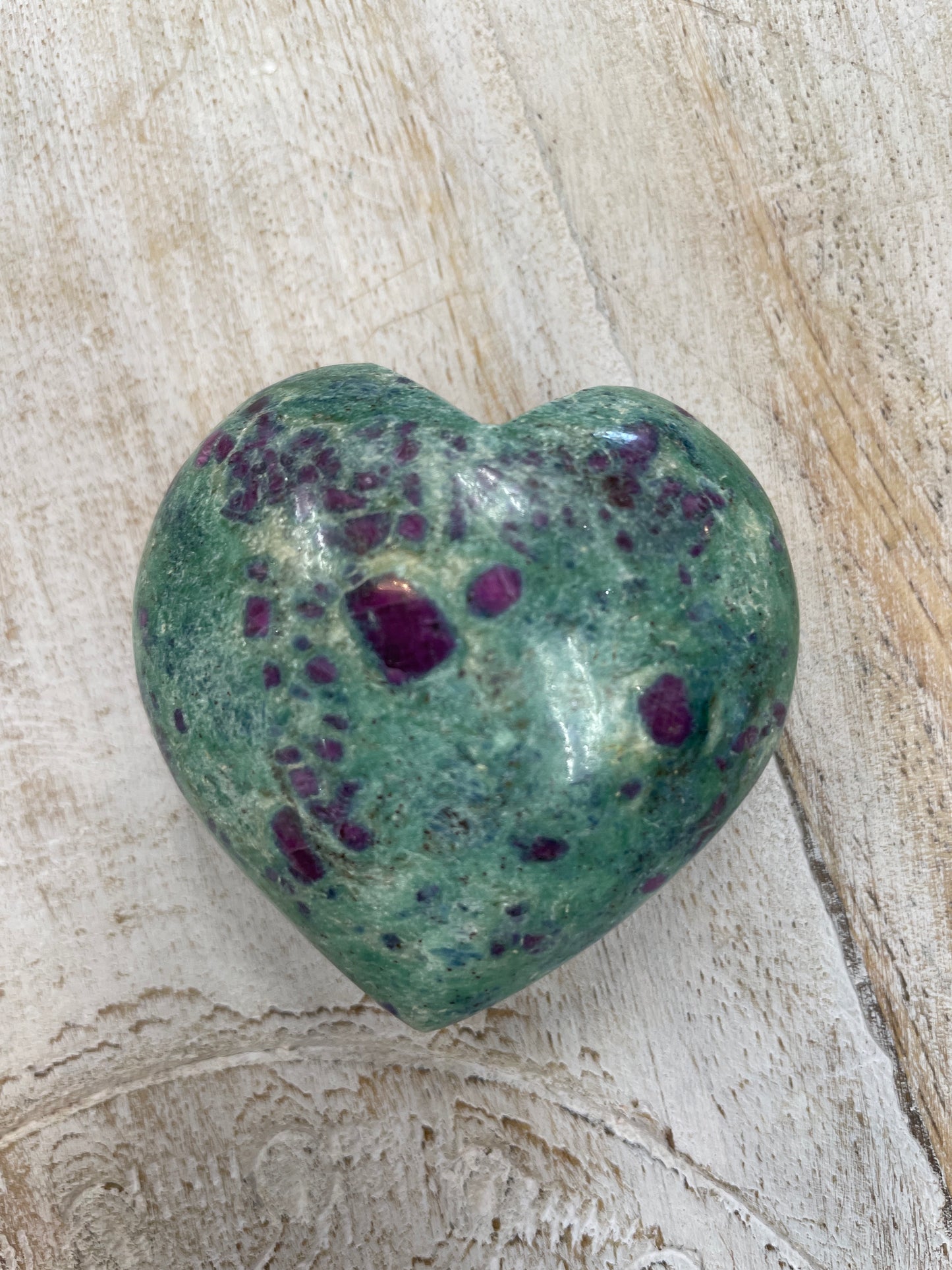 Ruby in Fuchsite Heart