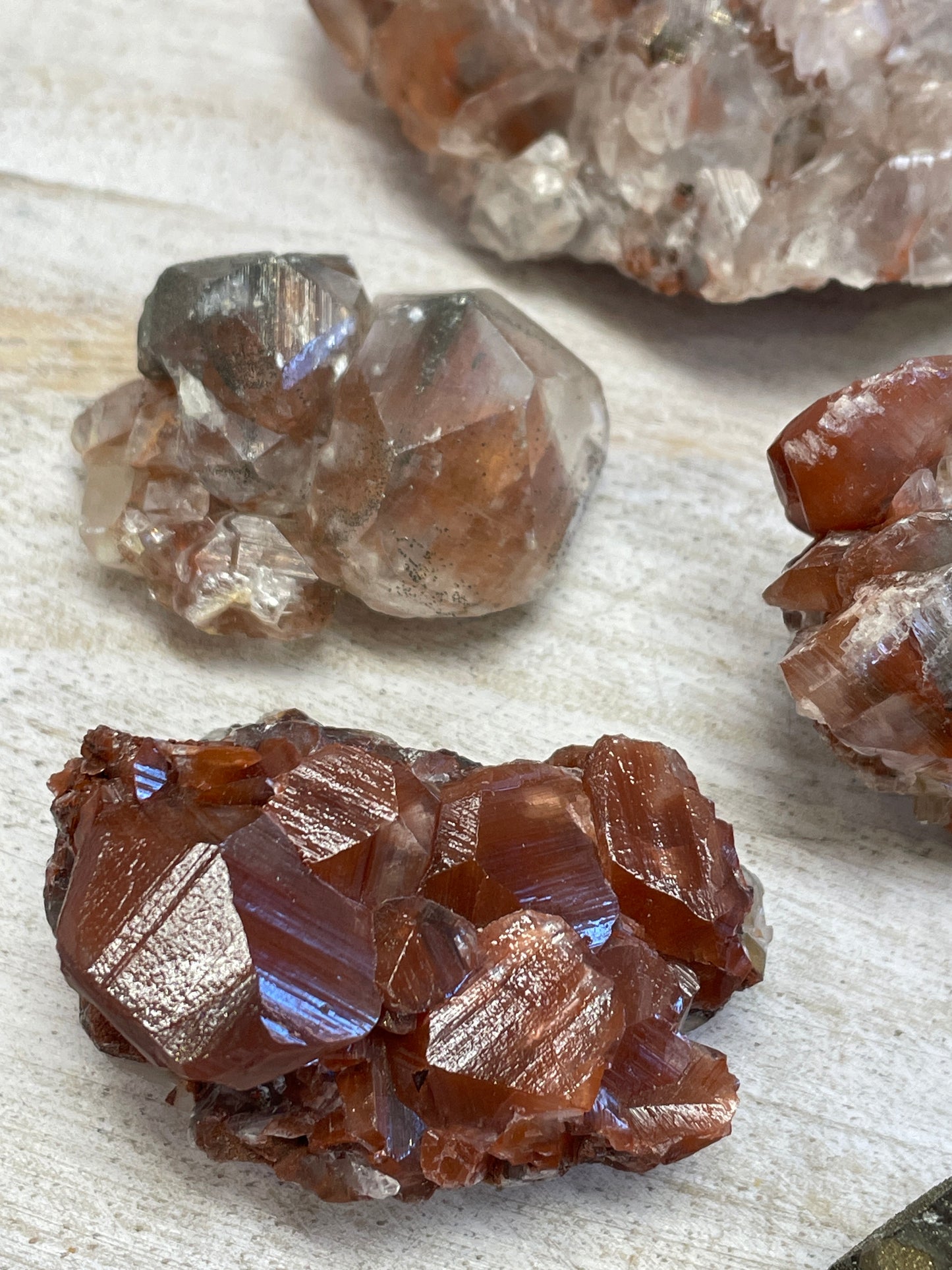 Red Benz Calcite with Chalcopyrite