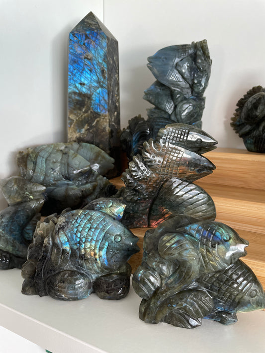 Labradorite Fish Carving