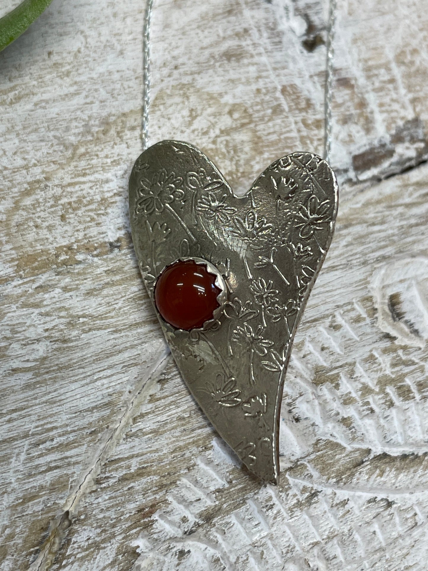 Sterling Silver & Carnelian Pendant