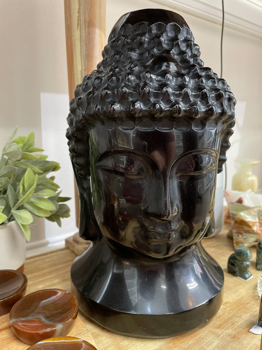 Obsidian Buddha Head