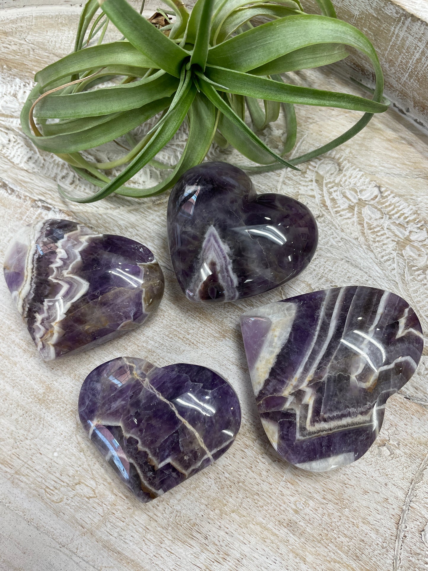 Chevron Amethyst Heart