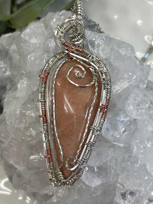 Aventurine Wire Wrapped Necklace