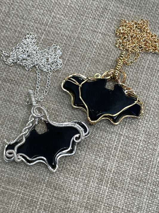 Bat Wire Wrapped Necklace