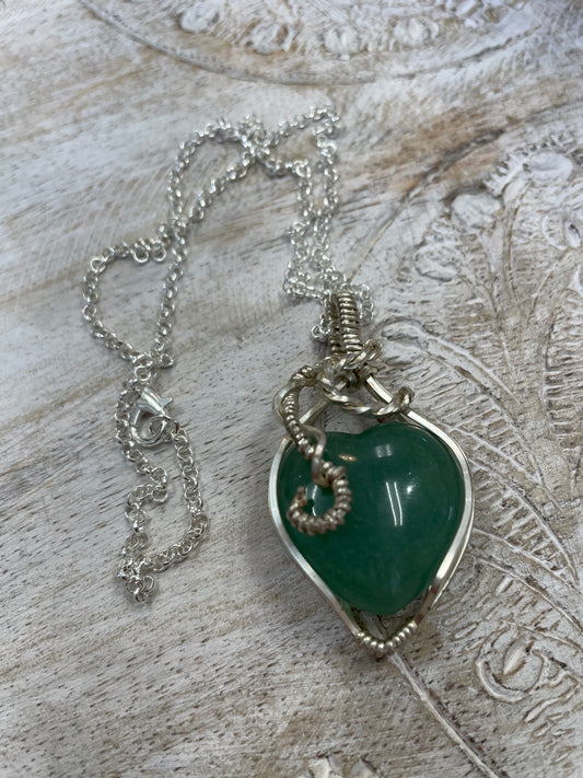 Wire Wrapped Heart Necklace
