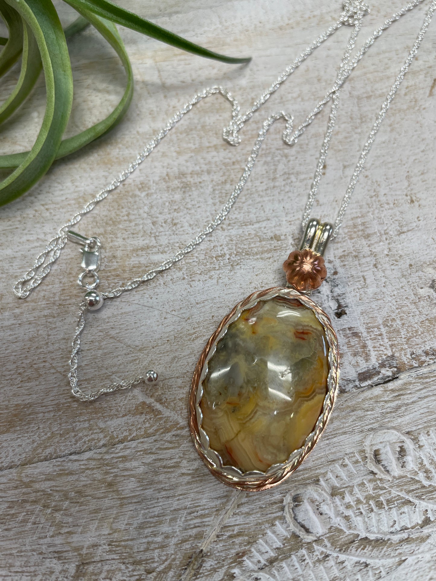 Crazy Lace Agate SS Pendant