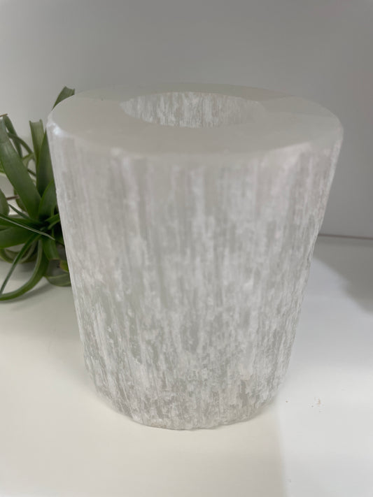 Selenite Candle Holder
