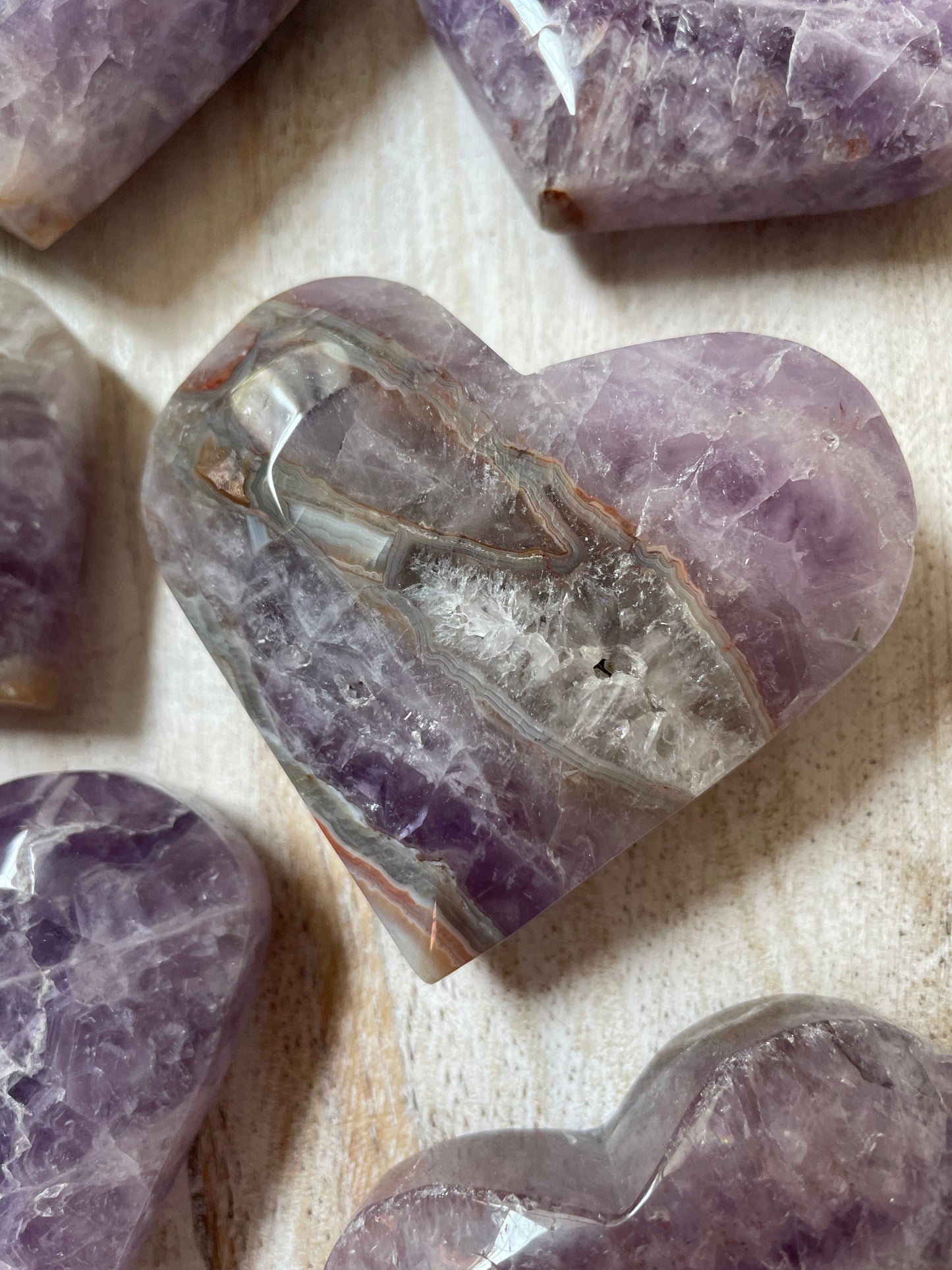 Amethyst & Agate Heart