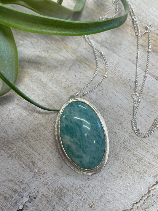 Amazonite SS Pendant