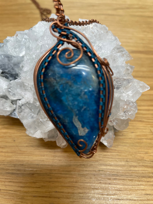 Blue Apatite Wire Wrapped