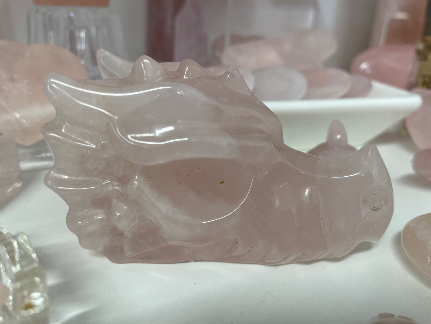Rose Quartz Dragon head