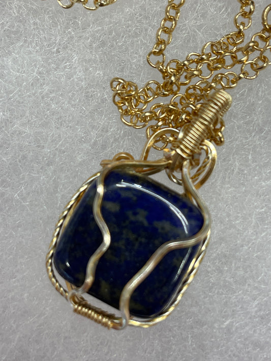 Lapis Lazuli Wire Wrapped Necklace