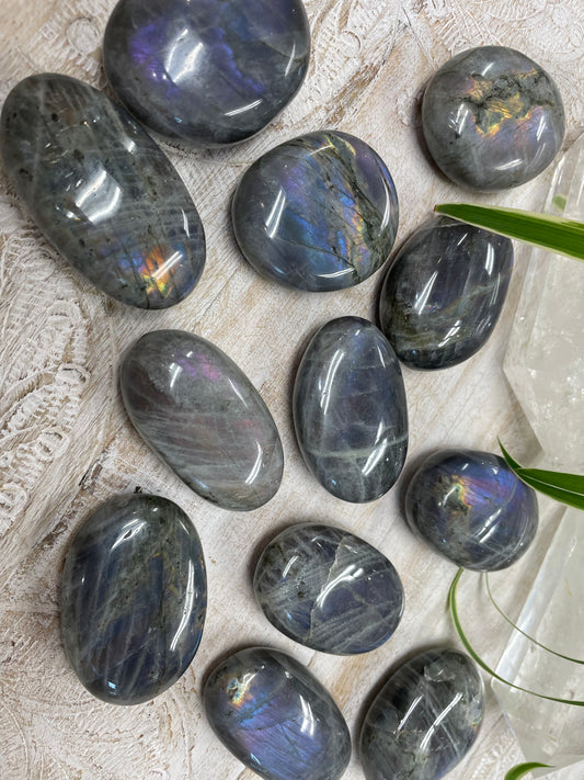 Labradorite Palm Stone, Purple or Sunset Colors
