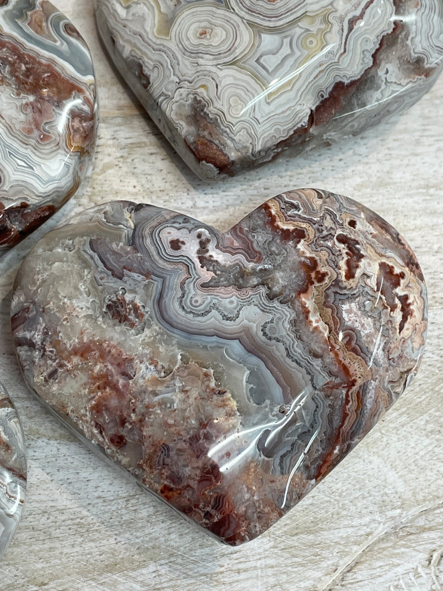 Mexican Crazy Lace Agate Heart
