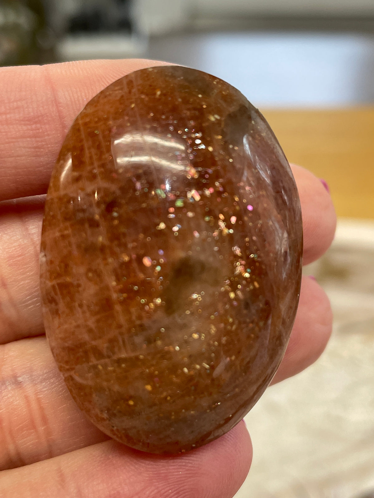 Confetti Sunstone with Smoky Quartz