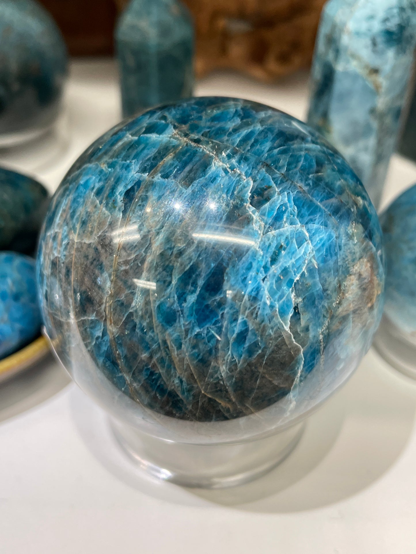 Blue Apatite Sphere