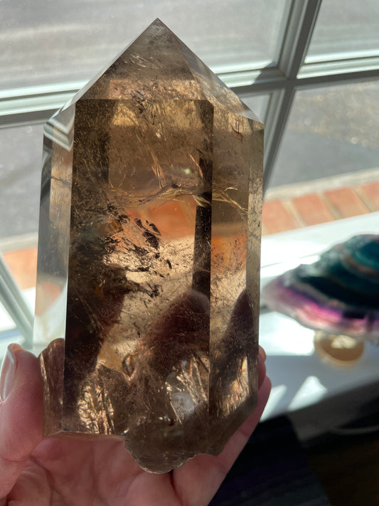 Smoky Quartz Tower with Stand