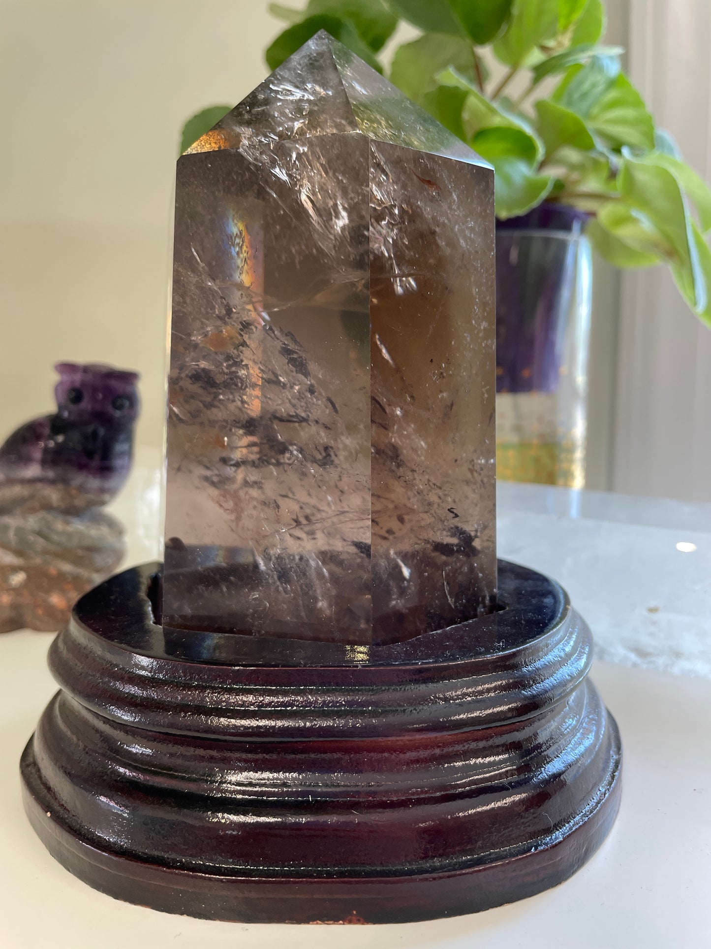 Smoky Quartz Tower with Stand