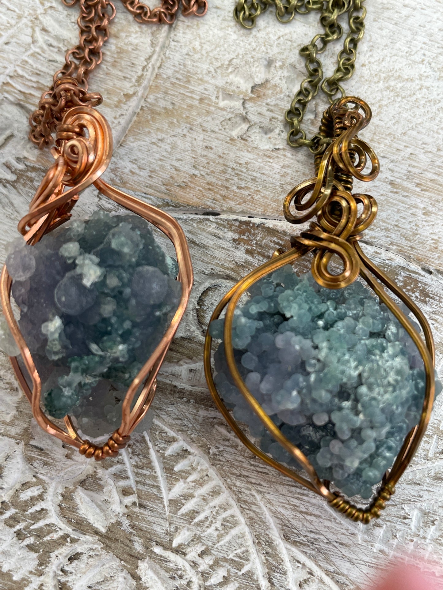 Grape Agate Wire Wrapped Necklace