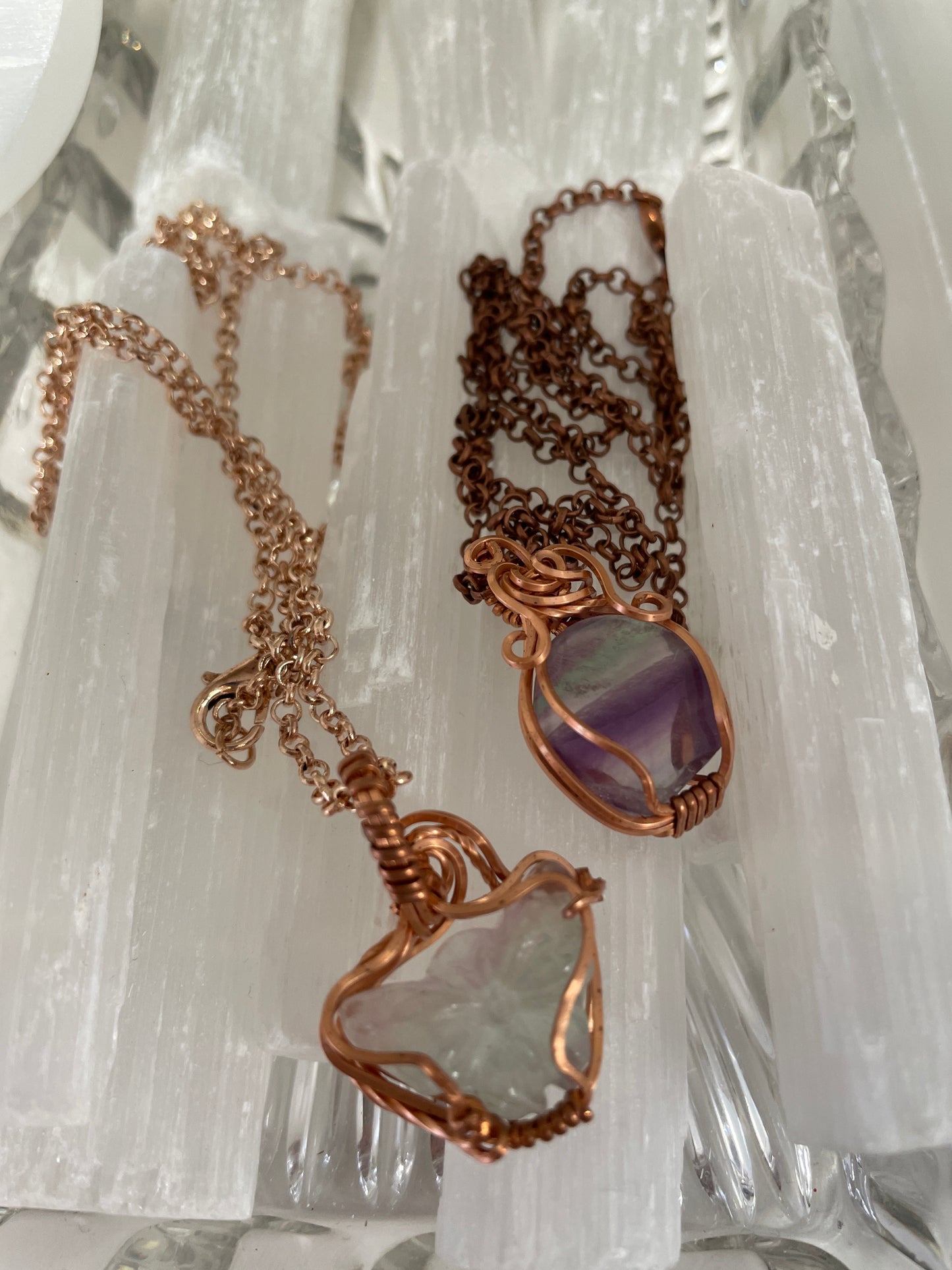 Fluorite Wire Wrapped Necklace
