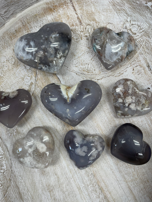 Flower Agate Heart