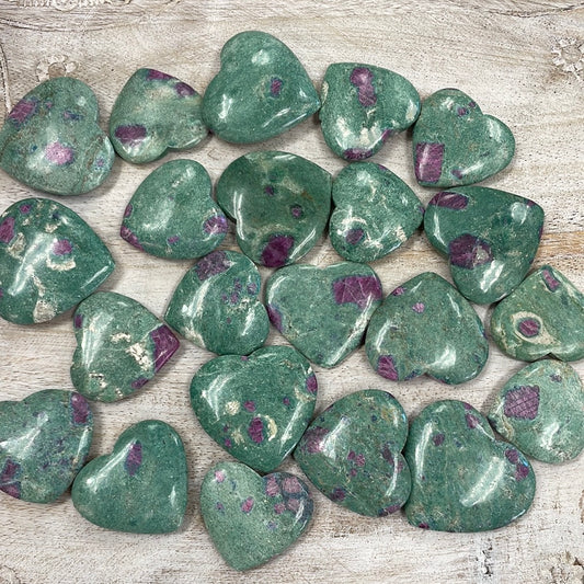 Ruby in Fuchsite Heart