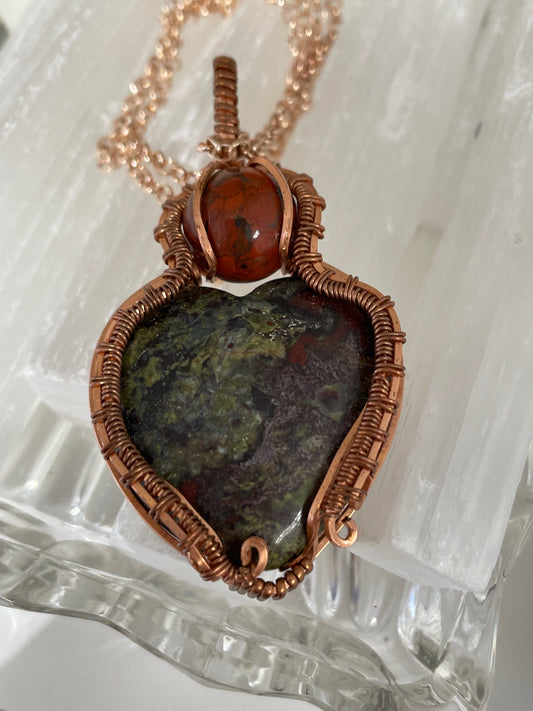 Dragon's Blood Wire Wrapped Necklace