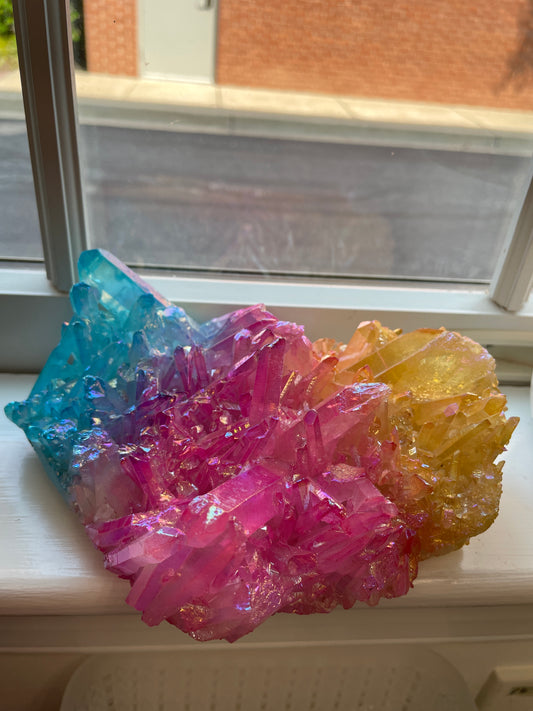 Rainbow Aura Quartz Specimen
