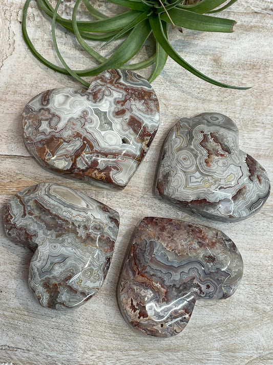 Mexican Crazy Lace Agate Heart