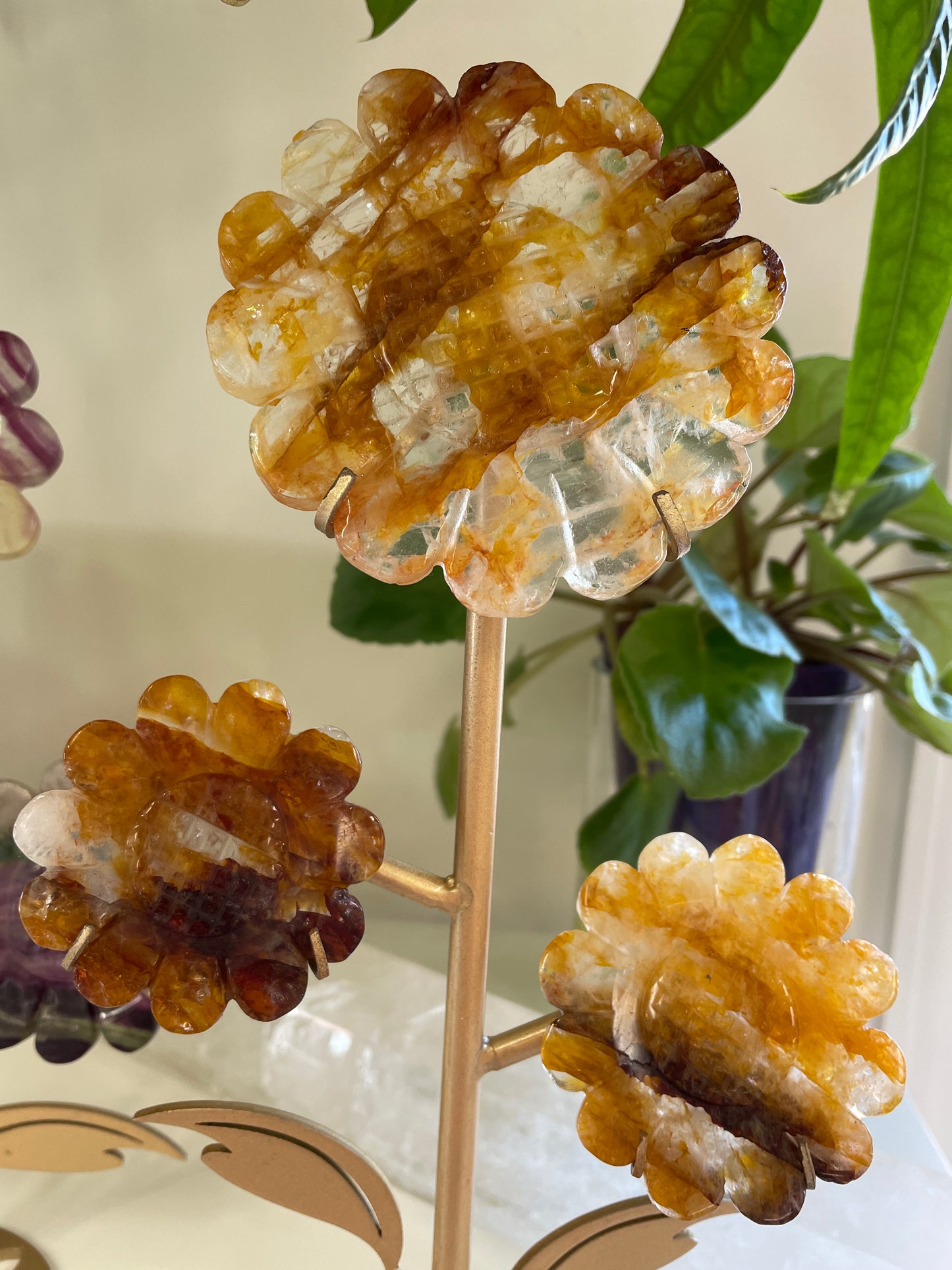 Crystal Flowers on Stand