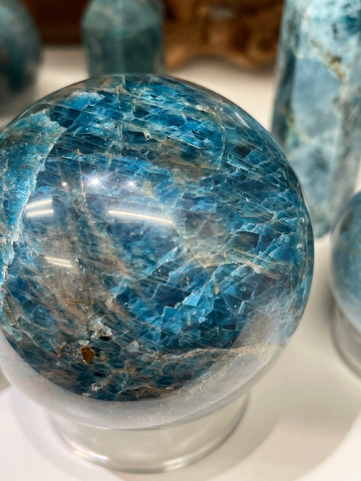 Blue Apatite Sphere