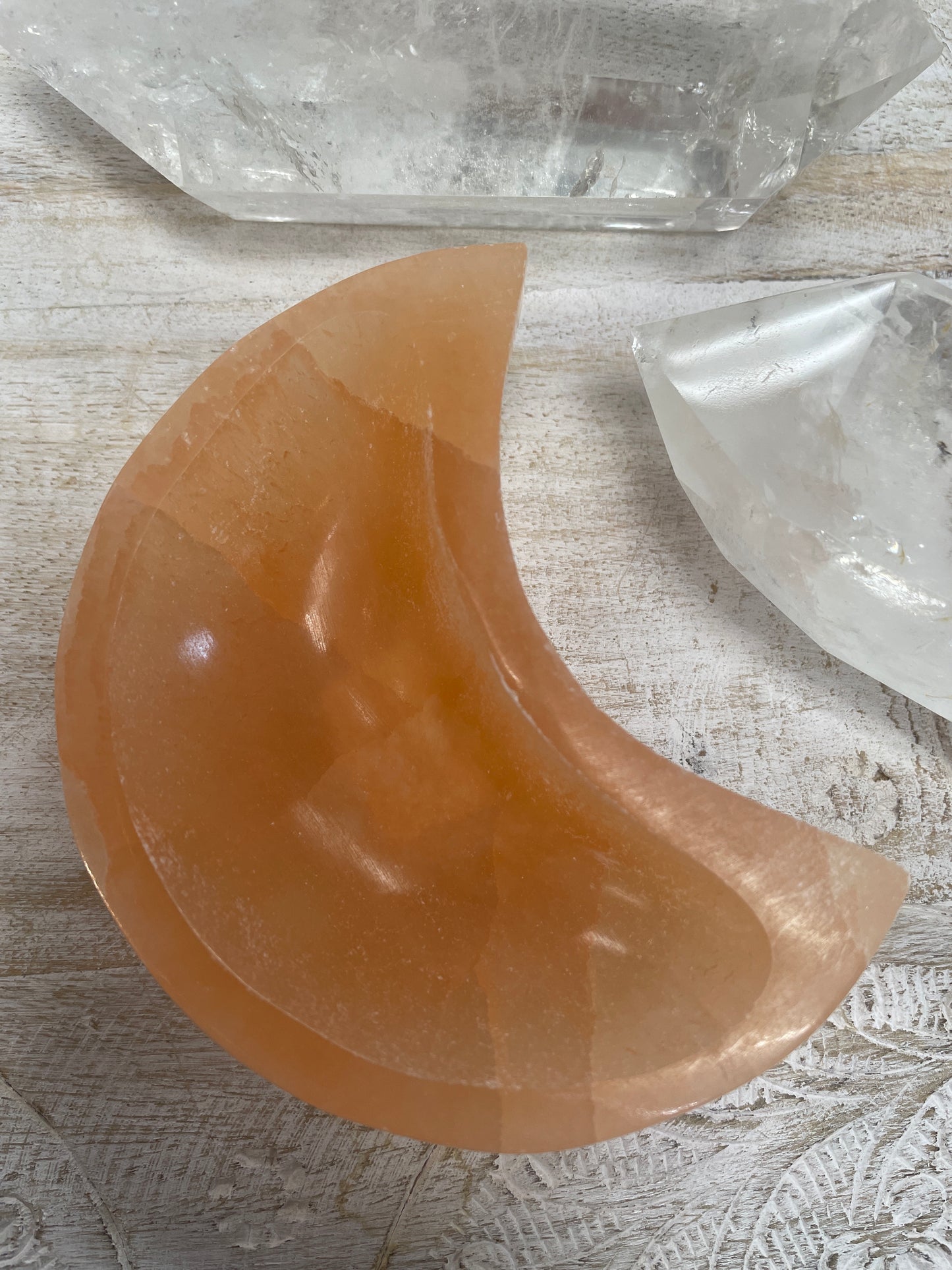 Peach Selenite Bowl